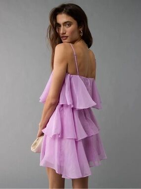 NWT American Eagle outfitters Tiered Lavender Chiffon Mini Dress
